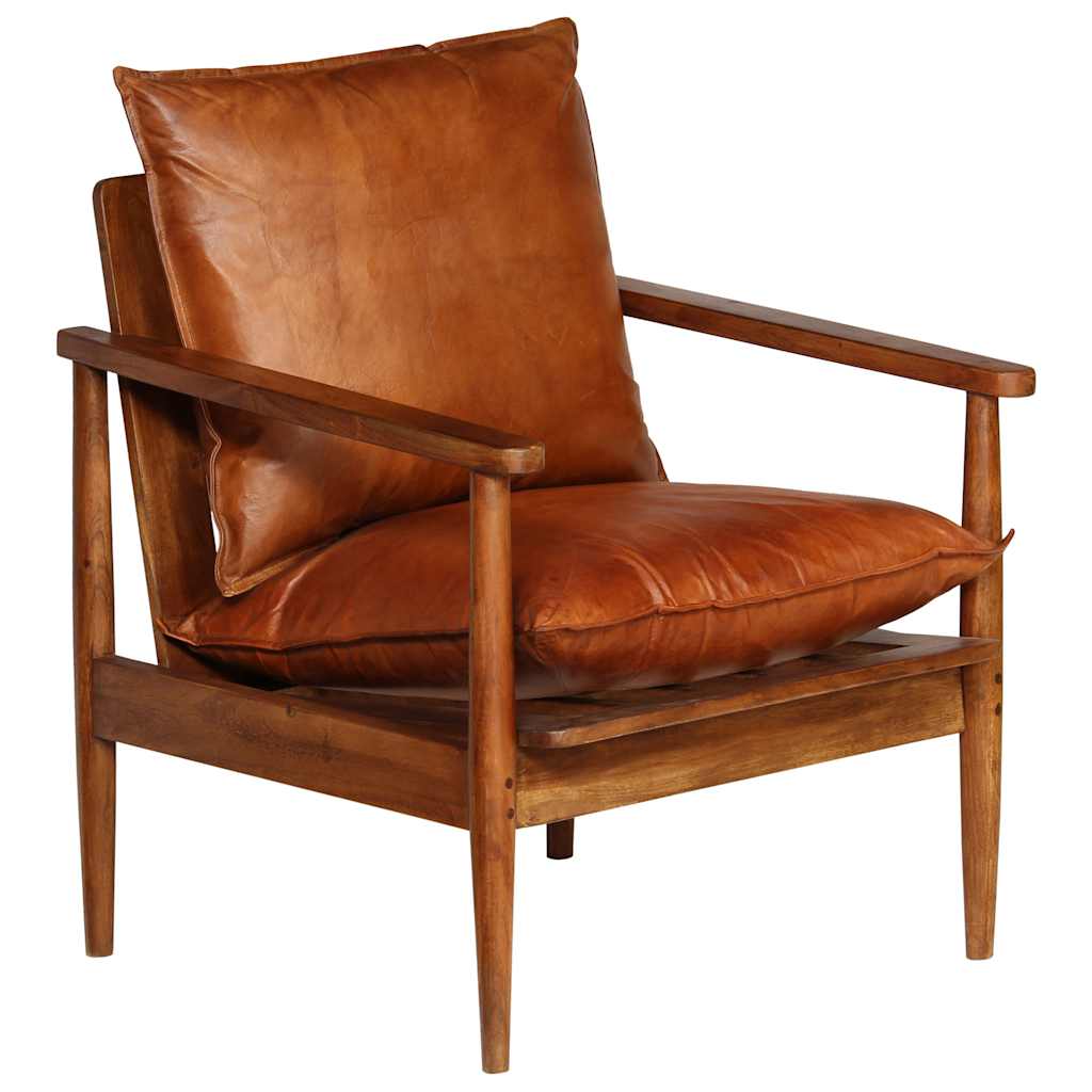 Fauteuil Industriel en Cuir et Bois Design-La-Fabrique-Industrielle