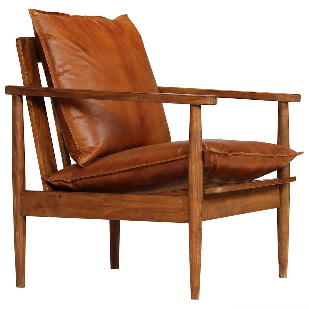 Fauteuil Industriel en Cuir et Bois Design-La-Fabrique-Industrielle