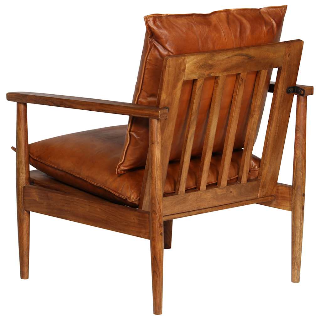 Fauteuil Industriel en Cuir et Bois Design-La-Fabrique-Industrielle