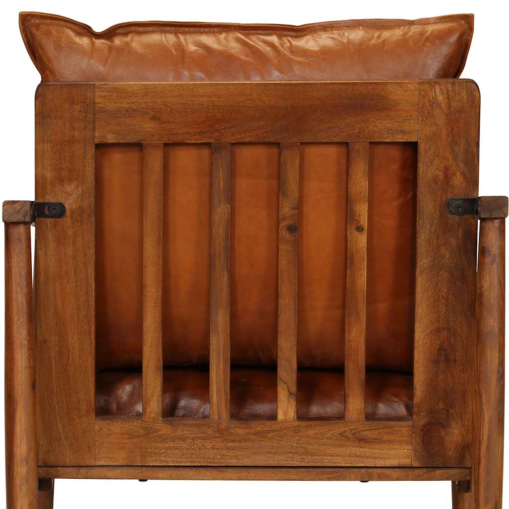 Fauteuil Industriel en Cuir et Bois Design-La-Fabrique-Industrielle