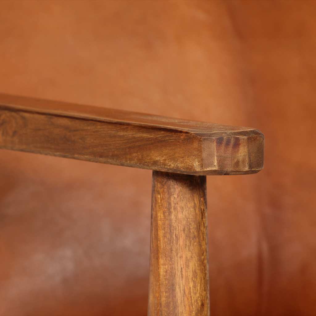 Fauteuil Industriel en Cuir et Bois Design-La-Fabrique-Industrielle