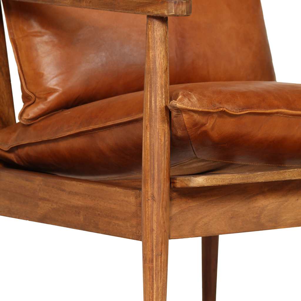Fauteuil Industriel en Cuir et Bois Design-La-Fabrique-Industrielle