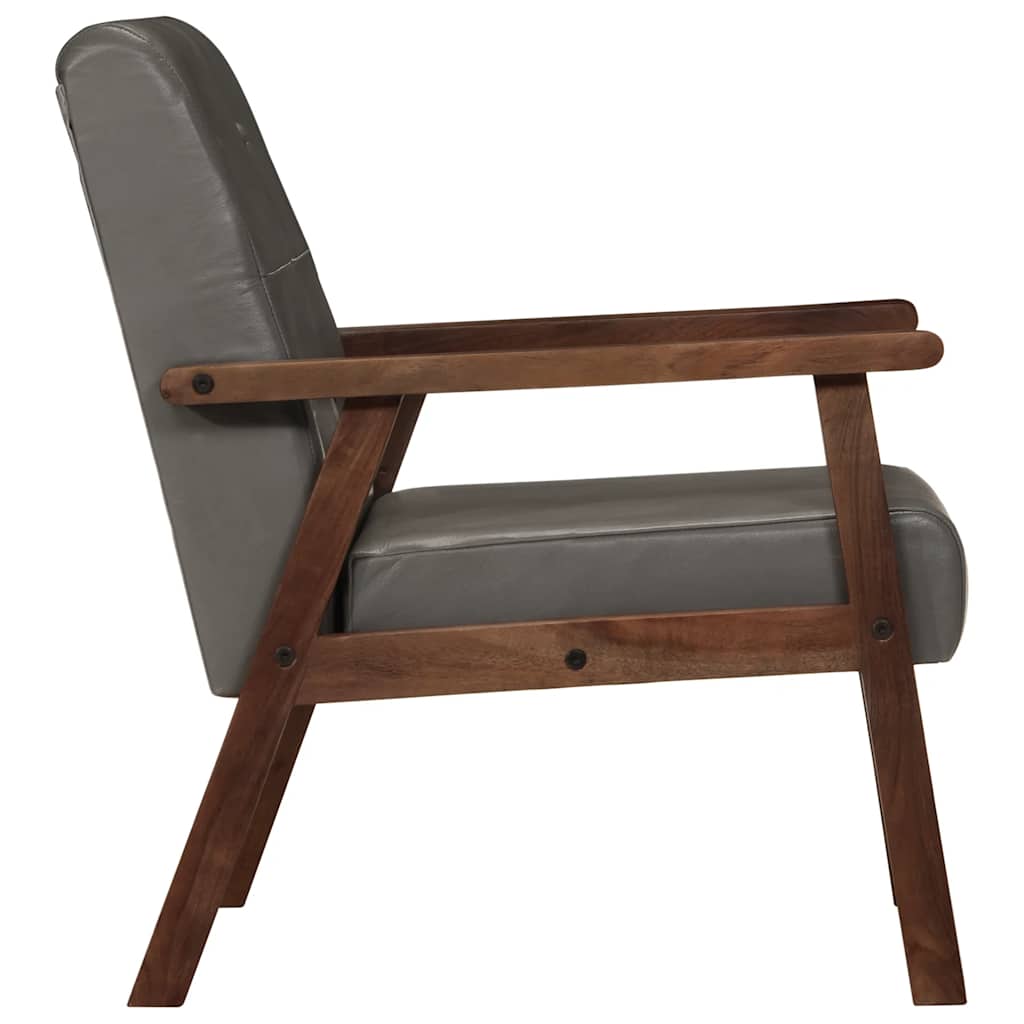 Fauteuil Industriel en Cuir et Bois-La-Fabrique-Industrielle