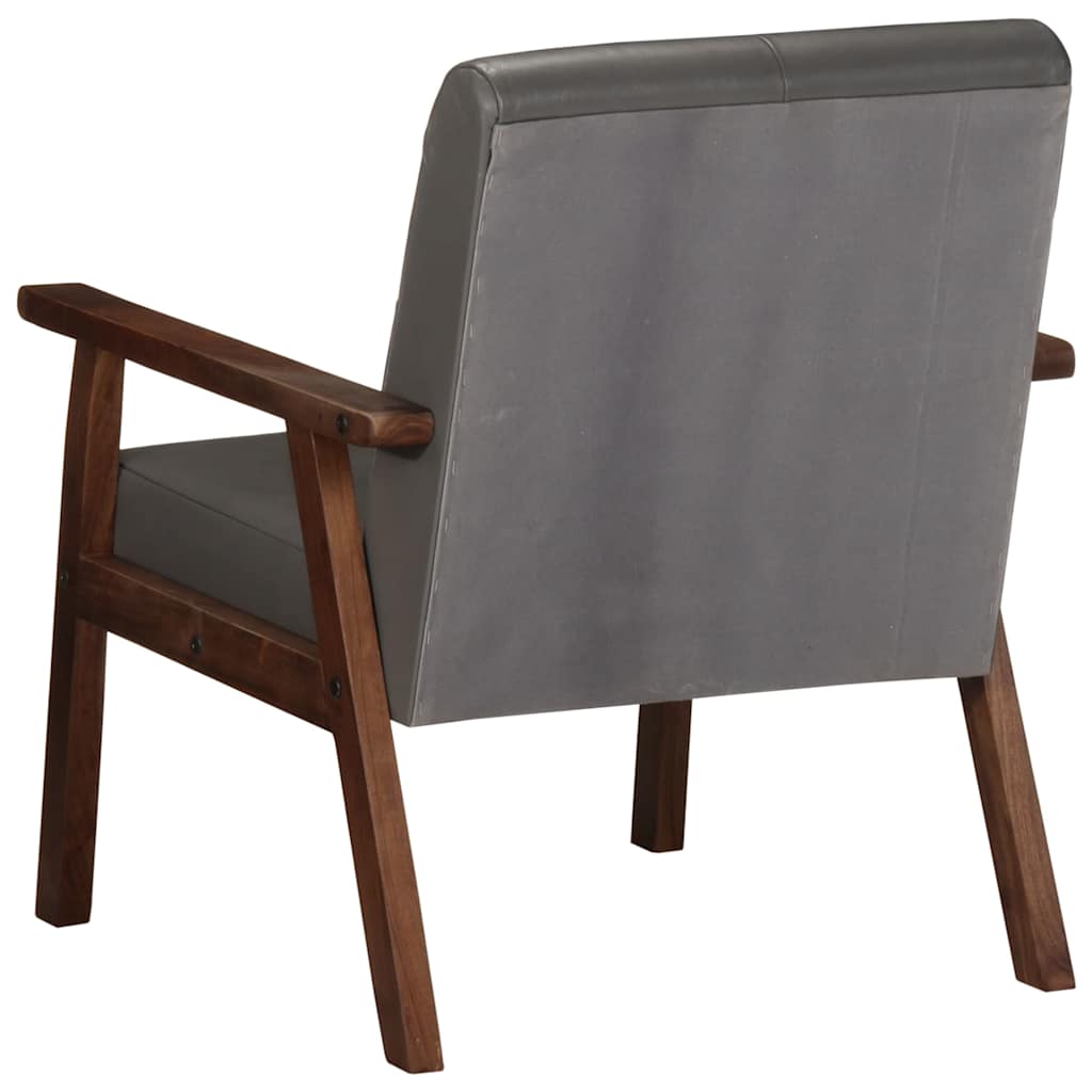 Fauteuil Industriel en Cuir et Bois-La-Fabrique-Industrielle
