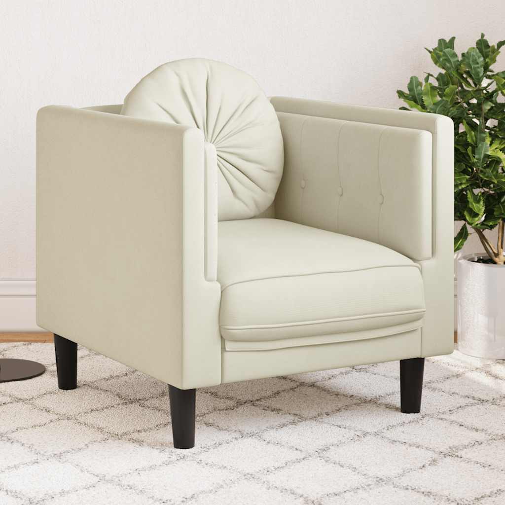 Fauteuil Industriel en Simili Cuir Daim Marron-Crème-Canapé-La-Fabrique-Industrielle