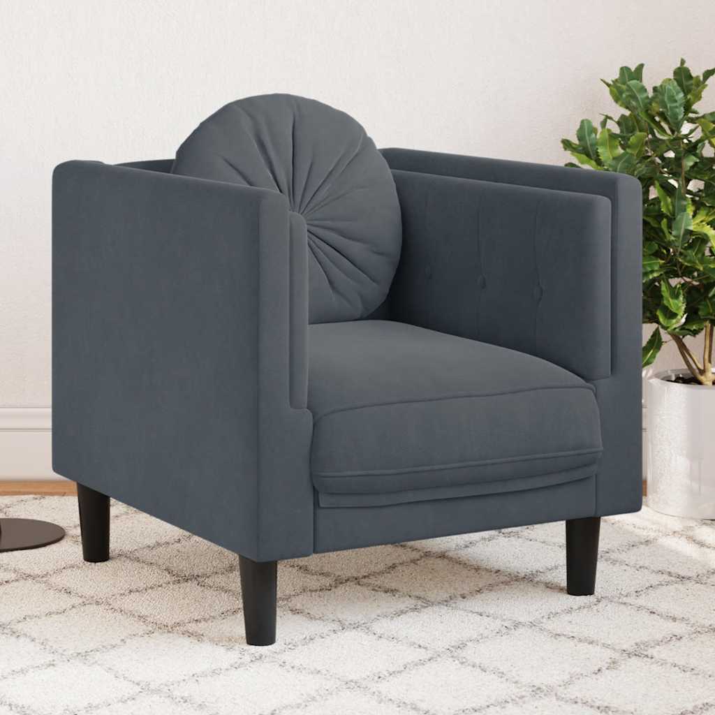 Fauteuil Industriel en Simili Cuir Daim Marron-Gris foncé-Canapé-La-Fabrique-Industrielle