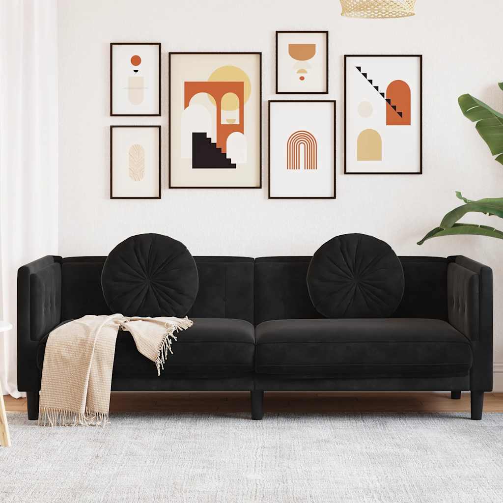 Fauteuil Industriel en Simili Cuir Daim Marron-Noir-3 places-La-Fabrique-Industrielle