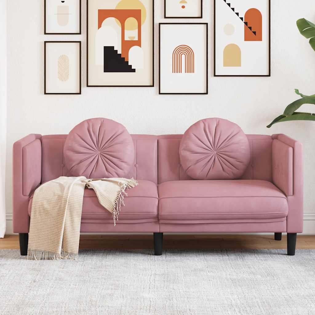 Fauteuil Industriel en Simili Cuir Daim Marron-Rose-2 places-La-Fabrique-Industrielle