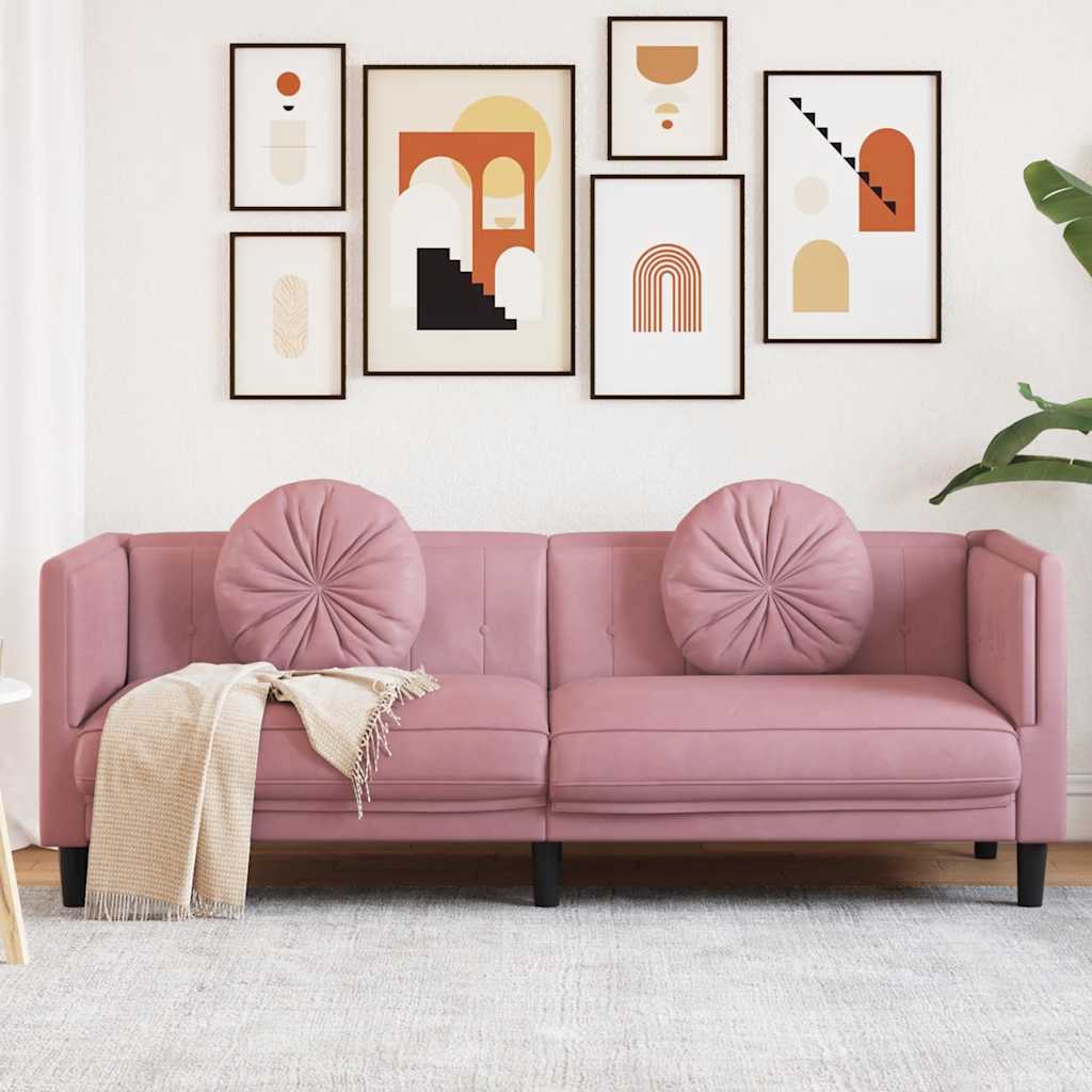 Fauteuil Industriel en Simili Cuir Daim Marron-Rose-3 places-La-Fabrique-Industrielle