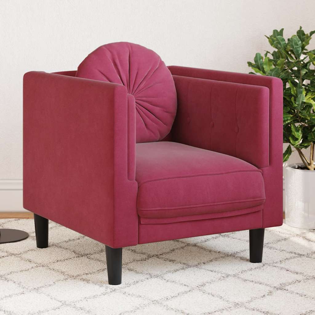 Fauteuil Industriel en Simili Cuir Daim Marron-Rouge bordeaux-Canapé-La-Fabrique-Industrielle