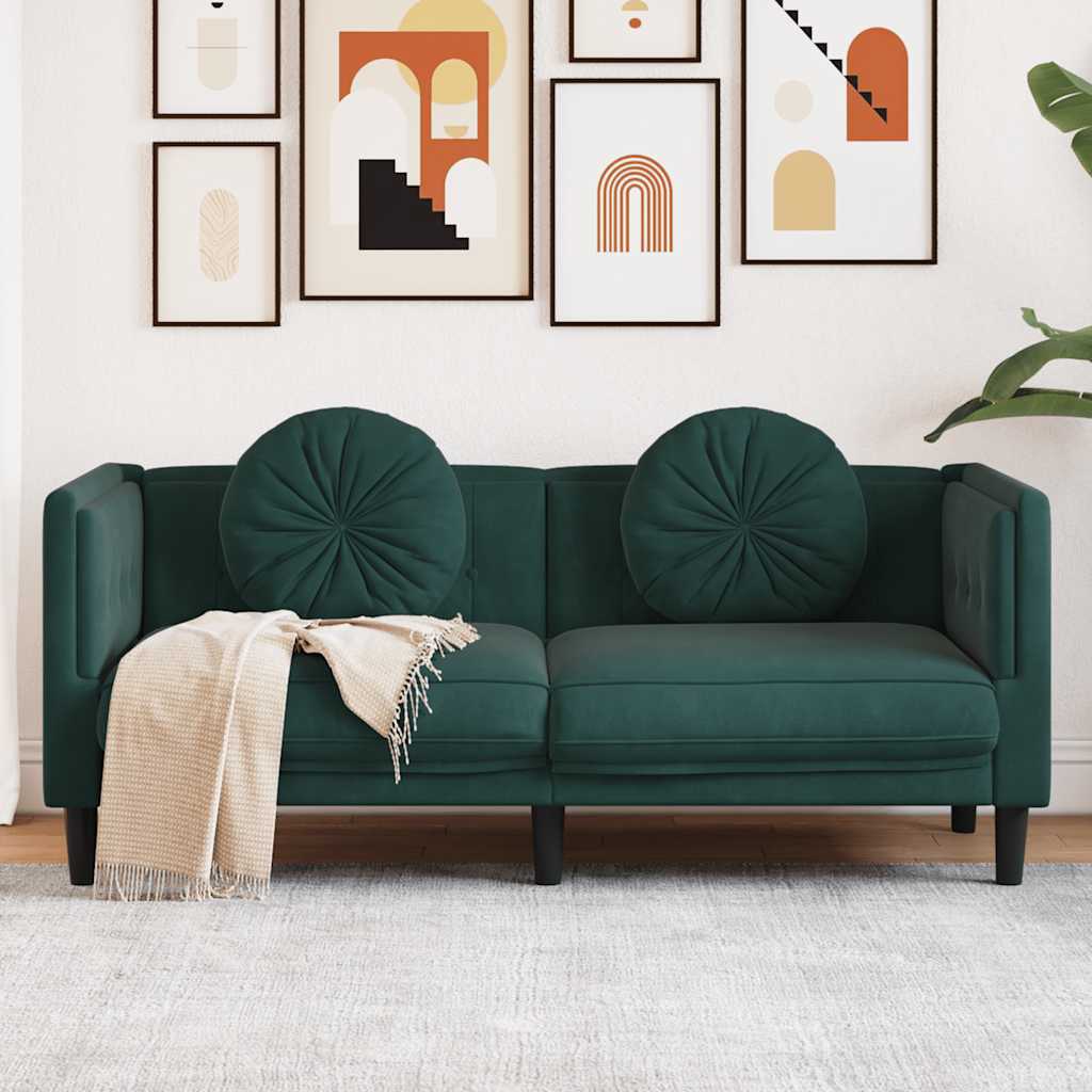 Fauteuil Industriel en Simili Cuir Daim Marron-Vert foncé-2 places-La-Fabrique-Industrielle