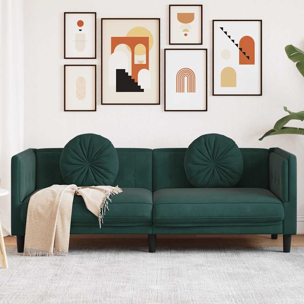 Fauteuil Industriel en Simili Cuir Daim Marron-Vert foncé-3 places-La-Fabrique-Industrielle