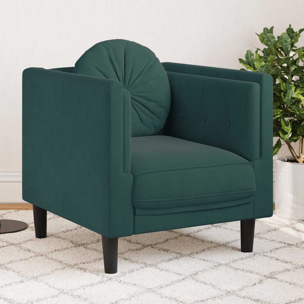 Fauteuil Industriel en Simili Cuir Daim Marron-Vert foncé-Canapé-La-Fabrique-Industrielle