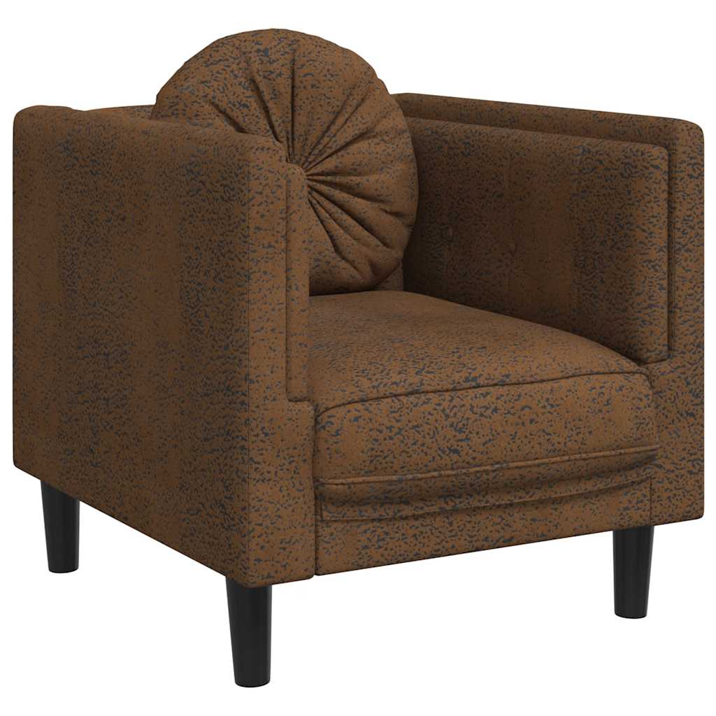 Fauteuil Industriel en Simili Cuir Daim Marron-La-Fabrique-Industrielle