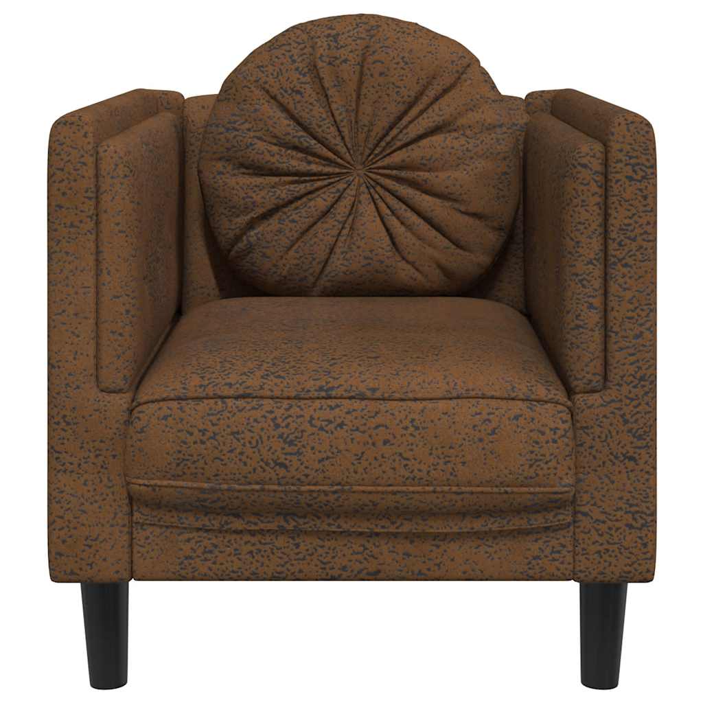 Fauteuil Industriel en Simili Cuir Daim Marron-La-Fabrique-Industrielle