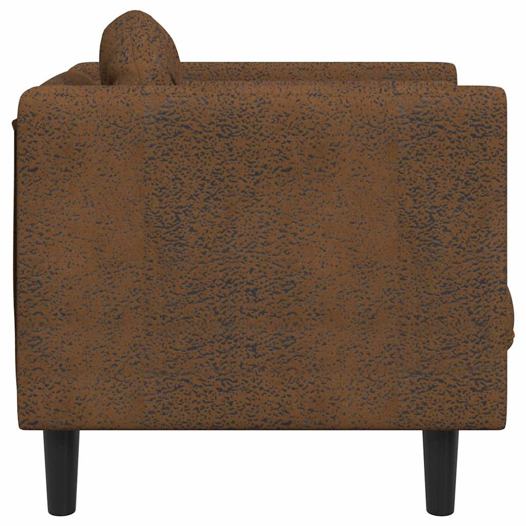 Fauteuil Industriel en Simili Cuir Daim Marron-La-Fabrique-Industrielle