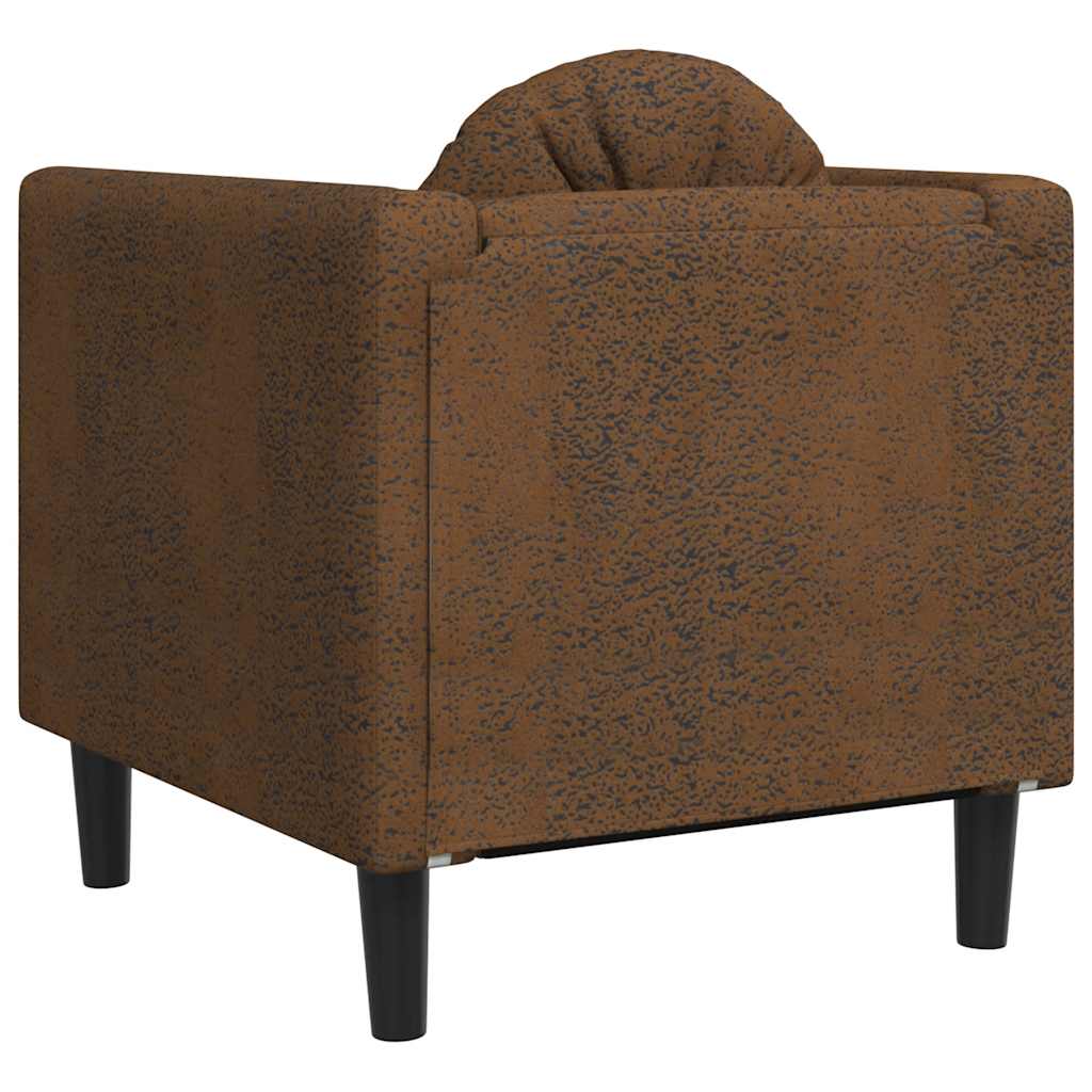 Fauteuil Industriel en Simili Cuir Daim Marron-La-Fabrique-Industrielle