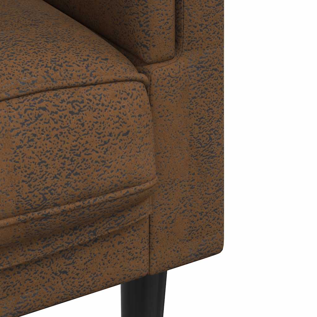 Fauteuil Industriel en Simili Cuir Daim Marron-La-Fabrique-Industrielle