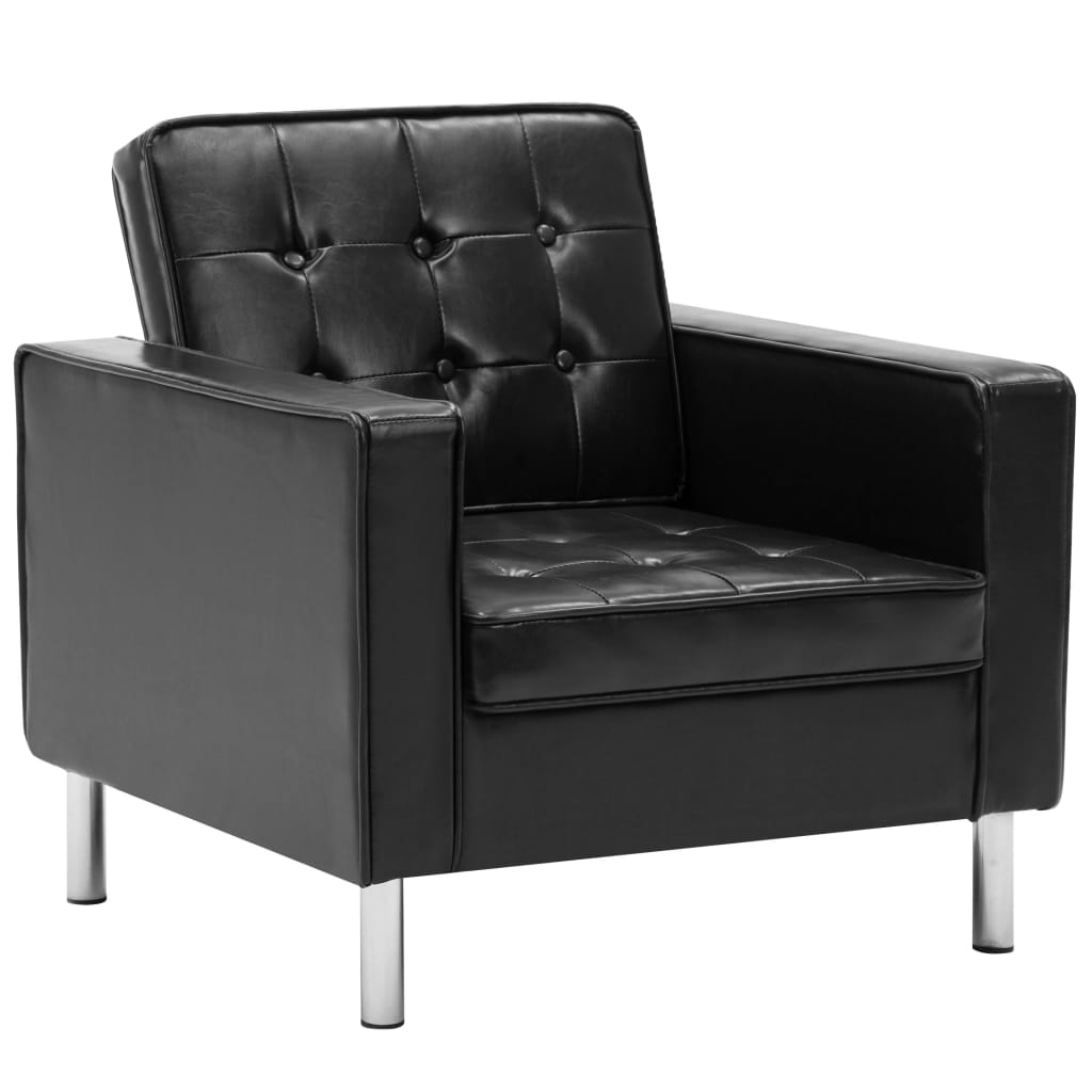 Fauteuil Industriel en Simili Cuir Noir-La-Fabrique-Industrielle