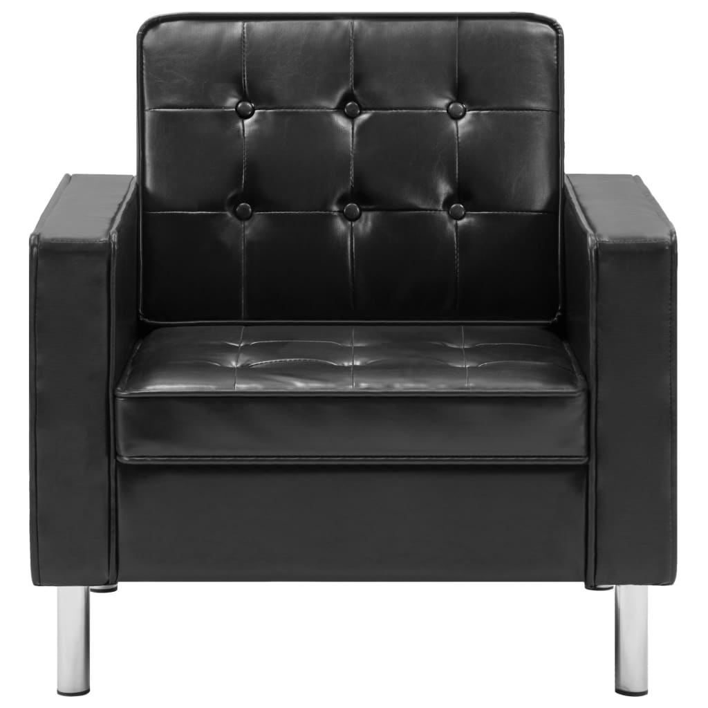 Fauteuil Industriel en Simili Cuir Noir-La-Fabrique-Industrielle