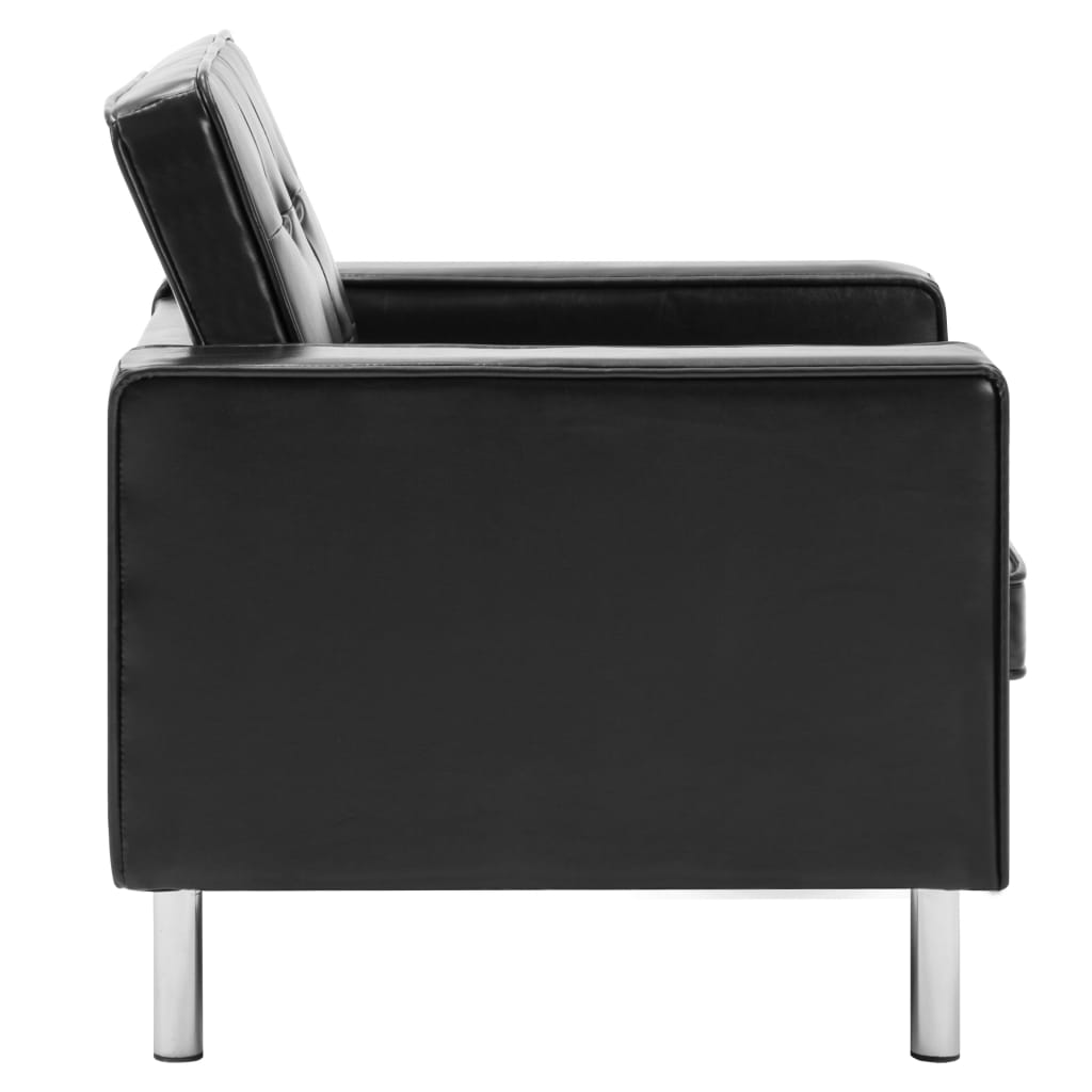 Fauteuil Industriel en Simili Cuir Noir-La-Fabrique-Industrielle