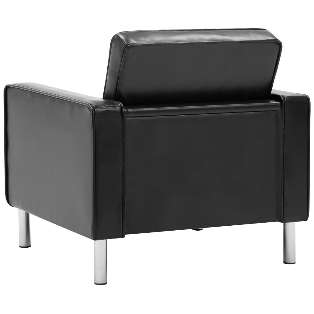 Fauteuil Industriel en Simili Cuir Noir-La-Fabrique-Industrielle
