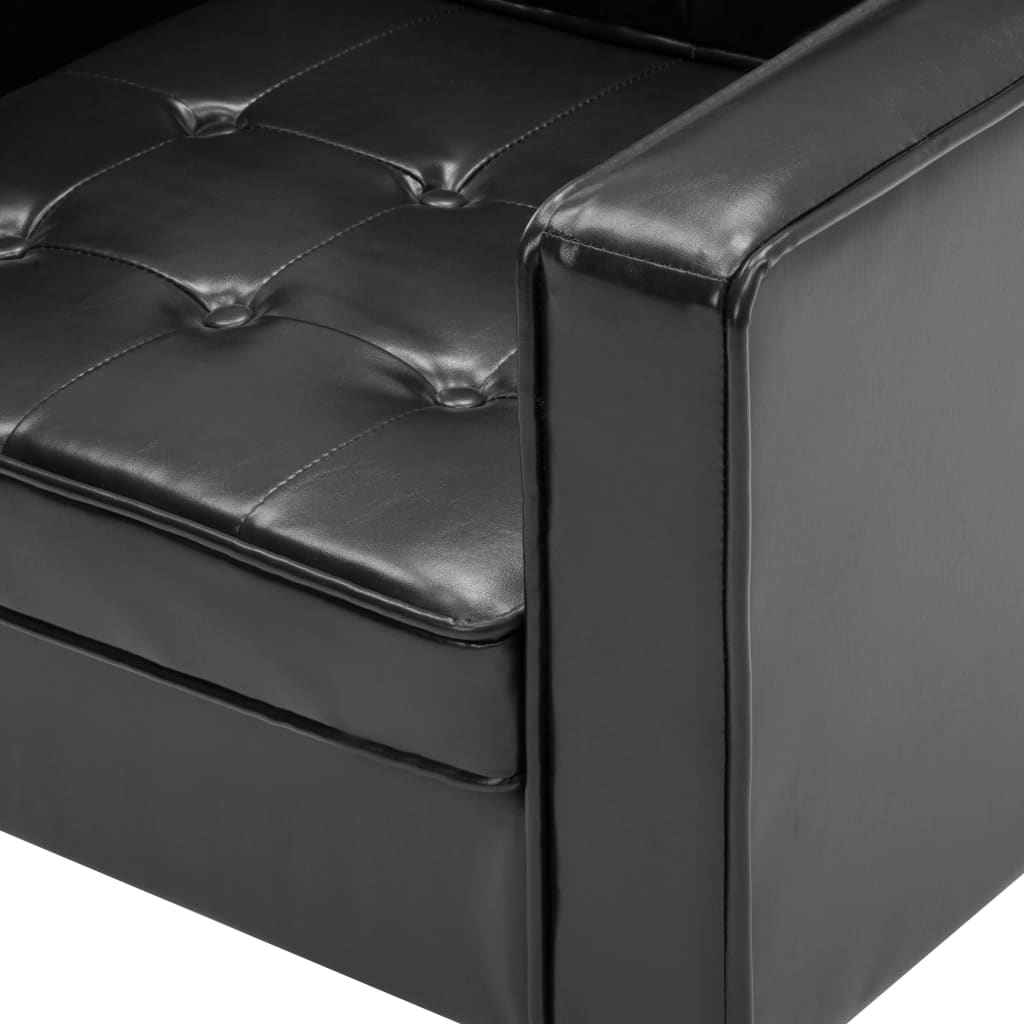 Fauteuil Industriel en Simili Cuir Noir-La-Fabrique-Industrielle