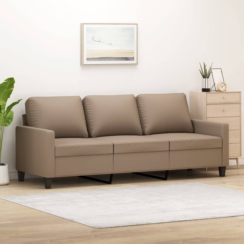 Fauteuil Industriel en Similicuir Crème-Cappuccino-180 cm-La-Fabrique-Industrielle