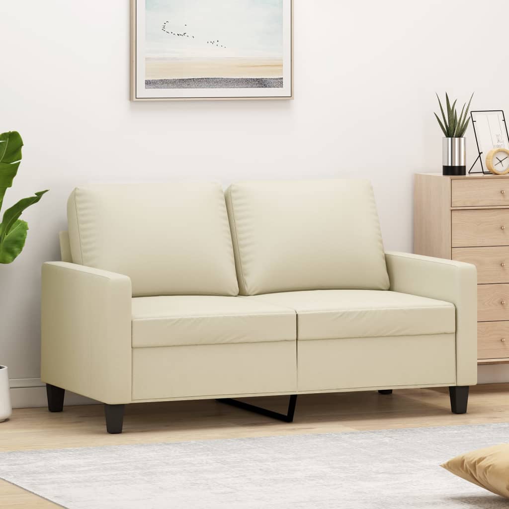 Fauteuil Industriel en Similicuir Crème-Crème-120 cm-La-Fabrique-Industrielle