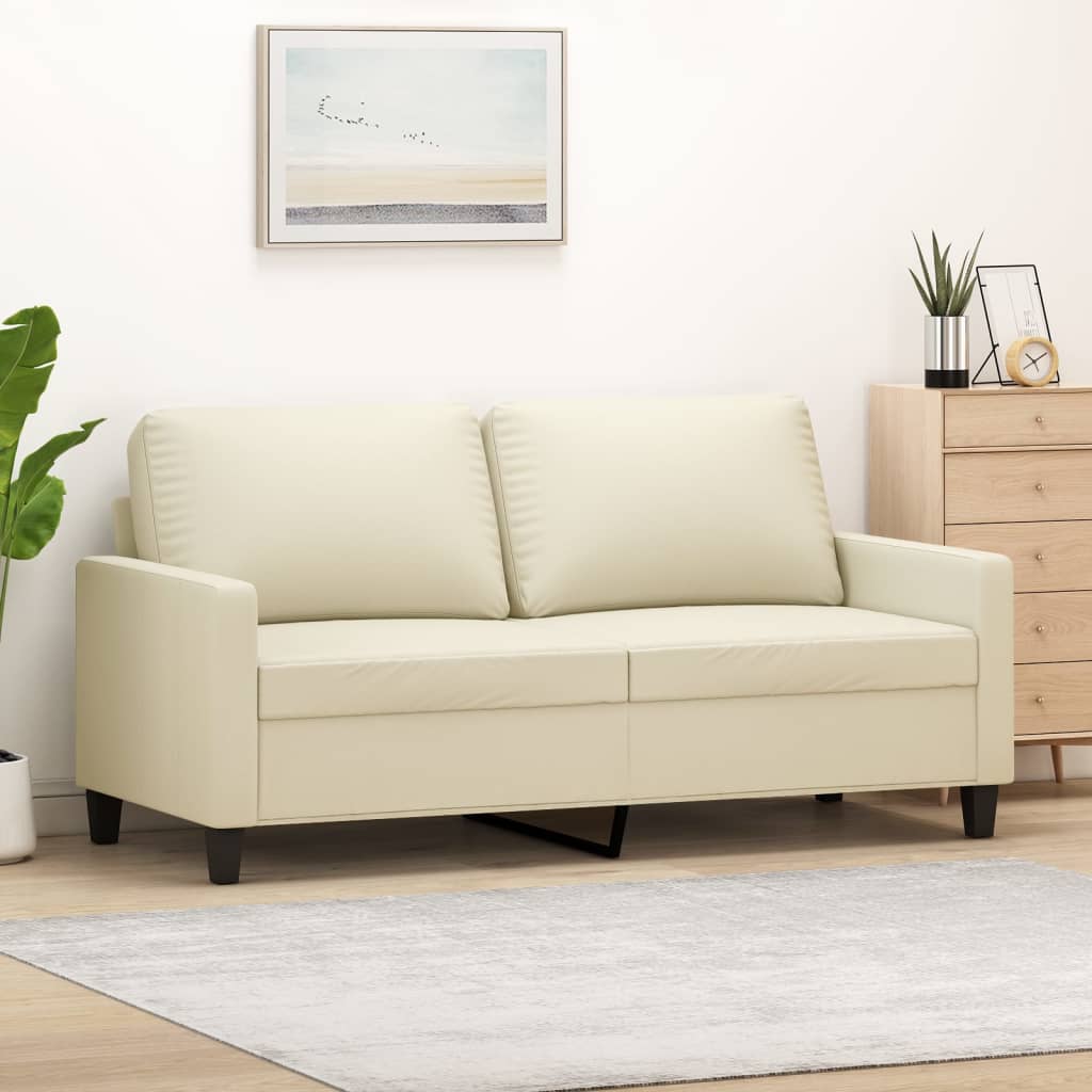 Fauteuil Industriel en Similicuir Crème-Crème-140 cm-La-Fabrique-Industrielle