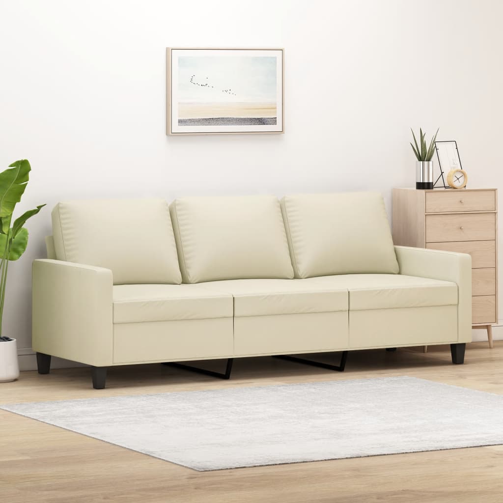 Fauteuil Industriel en Similicuir Crème-Crème-180 cm-La-Fabrique-Industrielle