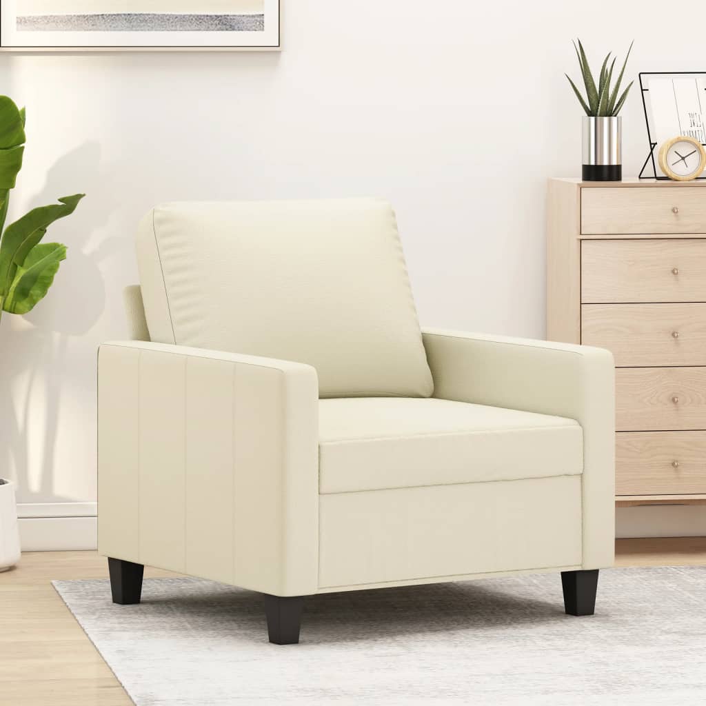 Fauteuil Industriel en Similicuir Crème-Crème-60 cm-La-Fabrique-Industrielle