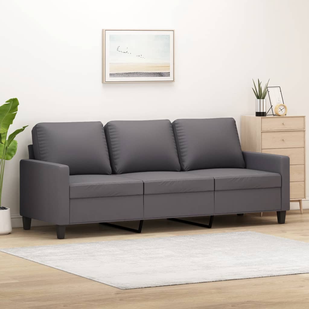 Fauteuil Industriel en Similicuir Crème-Gris-180 cm-La-Fabrique-Industrielle
