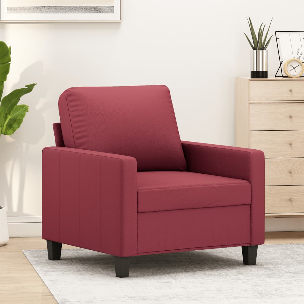 Fauteuil Industriel en Similicuir Crème-Rouge bordeaux-60 cm-La-Fabrique-Industrielle