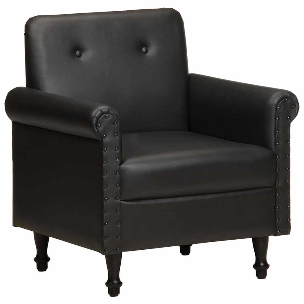 Fauteuil Relax Industriel en Simili Cuir Noir-Noir-1-La-Fabrique-Industrielle