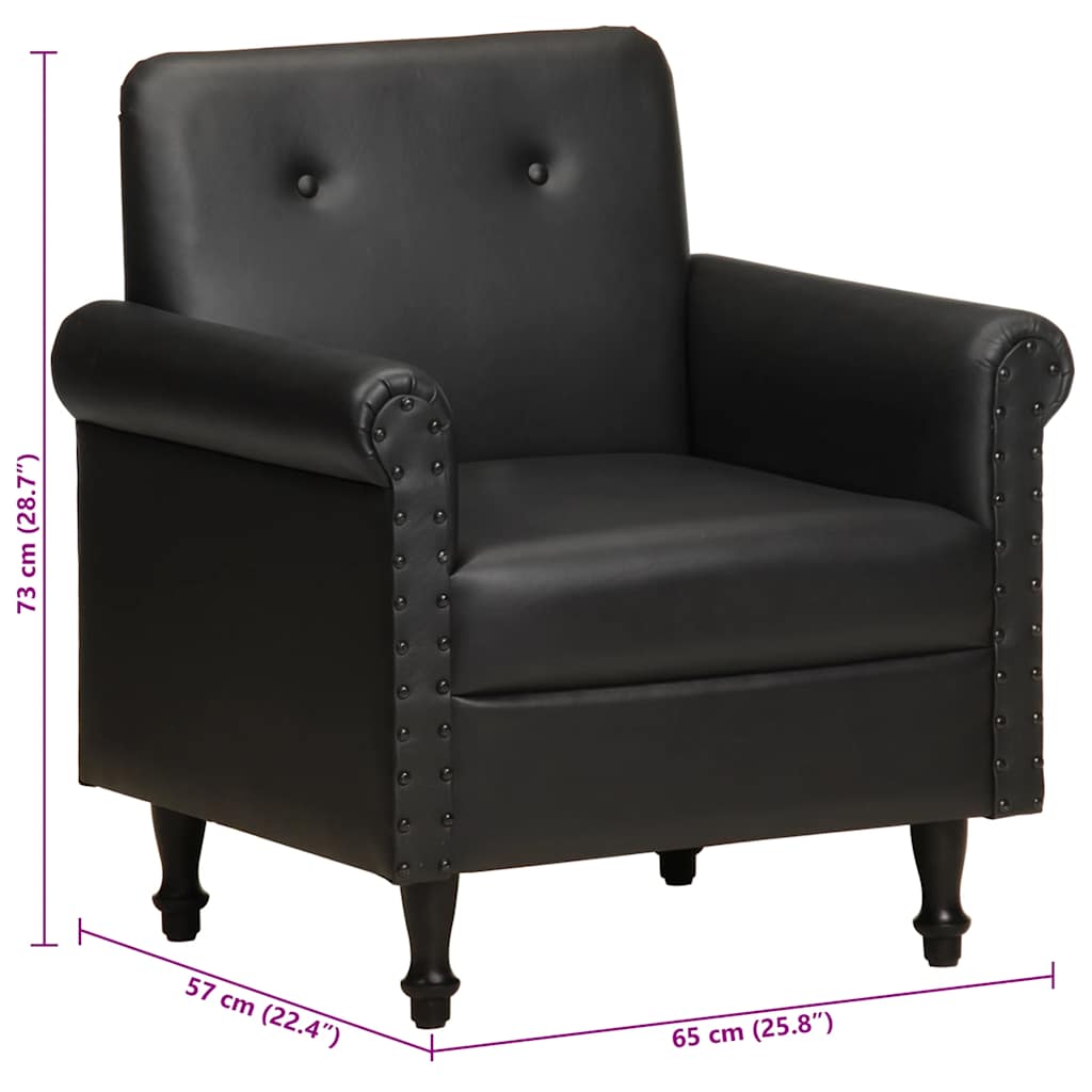 Fauteuil Relax Industriel en Simili Cuir Noir-La-Fabrique-Industrielle