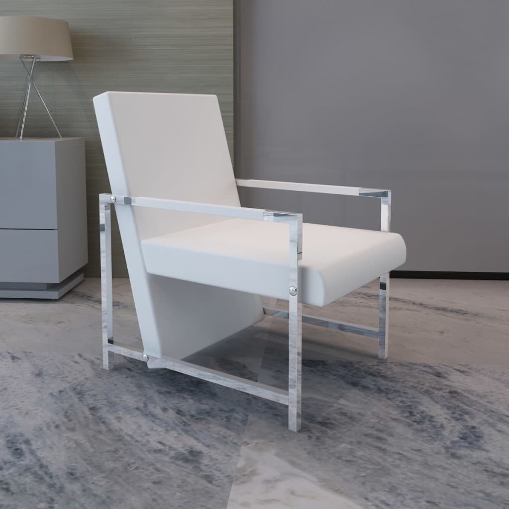 Fauteuil Relax Industriel en Similicuir Noir-Blanc-1-La-Fabrique-Industrielle