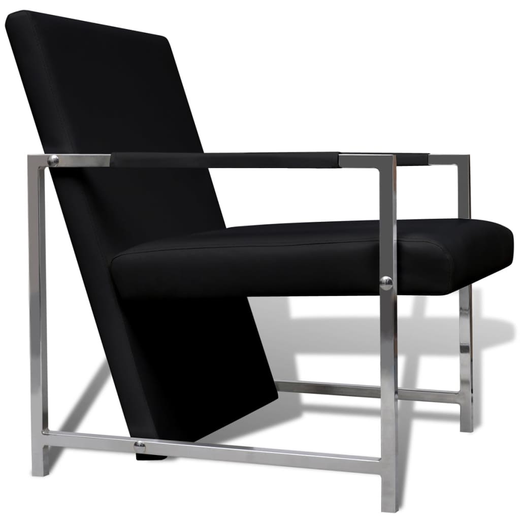 Fauteuil Relax Industriel en Similicuir Noir-La-Fabrique-Industrielle
