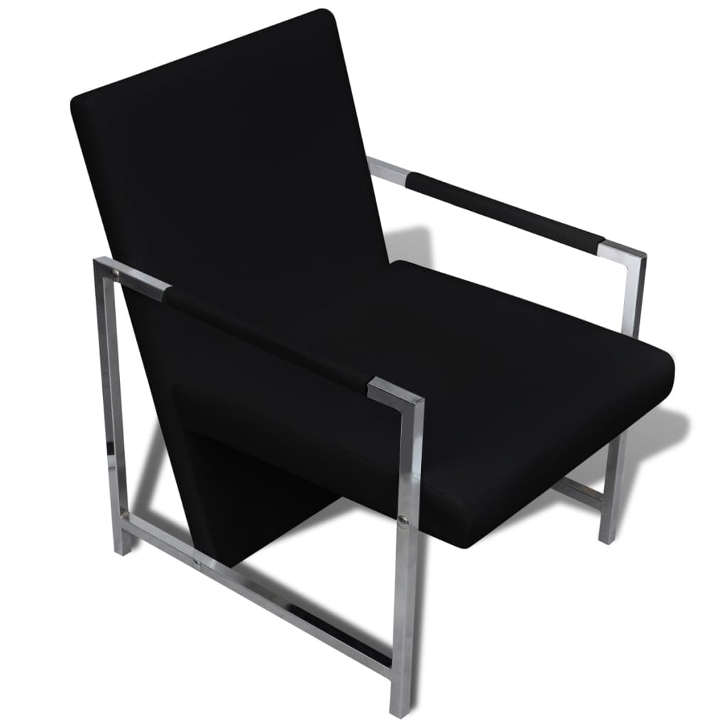 Fauteuil Relax Industriel en Similicuir Noir-La-Fabrique-Industrielle