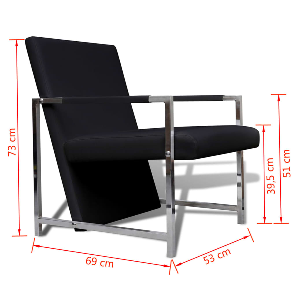 Fauteuil Relax Industriel en Similicuir Noir-La-Fabrique-Industrielle