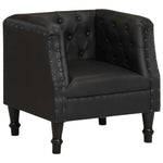 Fauteuil de Salon en Cuir Véritable Style Industriel-Noir-1-La-Fabrique-Industrielle