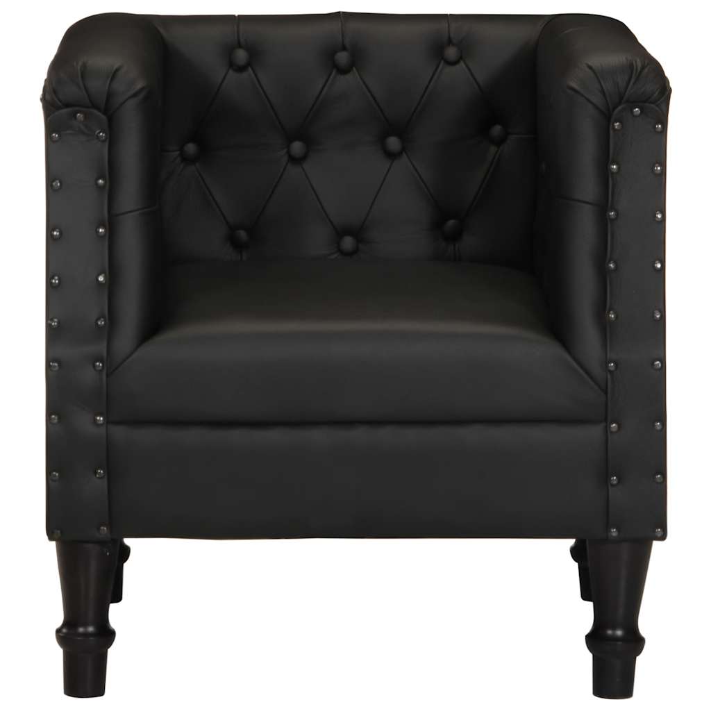 Fauteuil de Salon en Cuir Véritable Style Industriel-La-Fabrique-Industrielle
