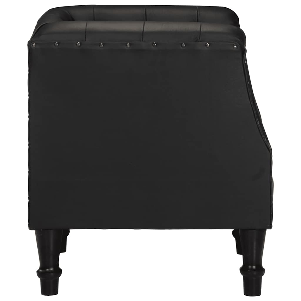 Fauteuil de Salon en Cuir Véritable Style Industriel-La-Fabrique-Industrielle