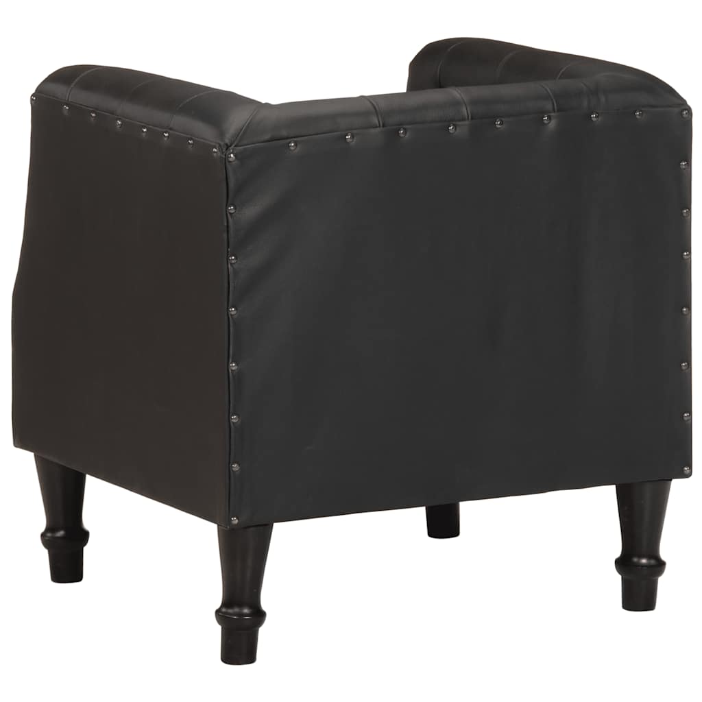 Fauteuil de Salon en Cuir Véritable Style Industriel-La-Fabrique-Industrielle