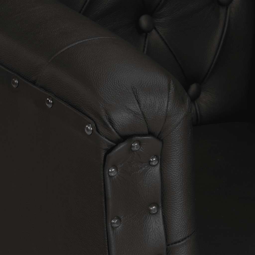 Fauteuil de Salon en Cuir Véritable Style Industriel-La-Fabrique-Industrielle