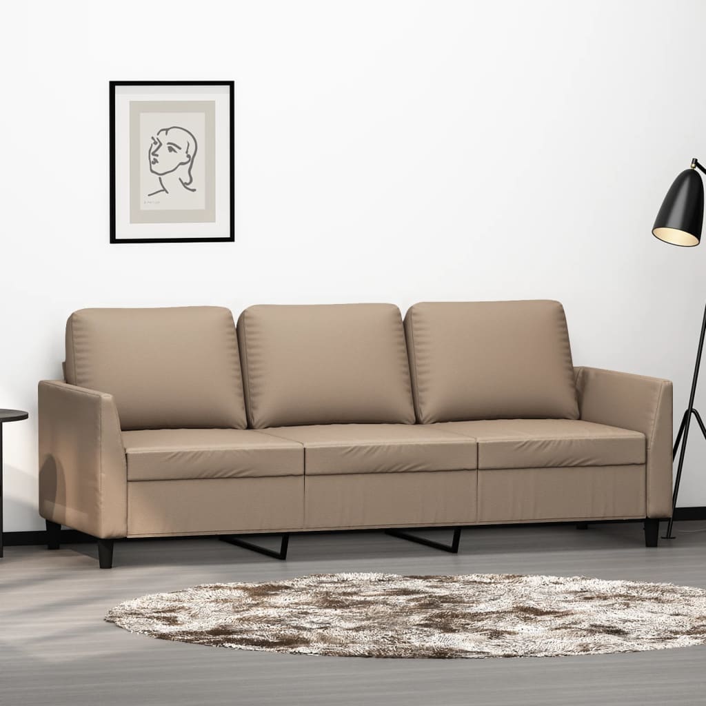 Fauteuil de Salon en Simili Cuir Cappuccino-Cappuccino-180 cm-La-Fabrique-Industrielle