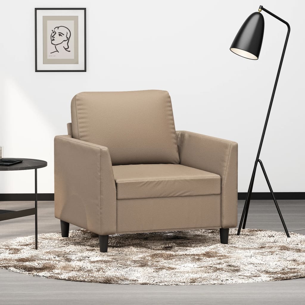 Fauteuil de Salon en Simili Cuir Cappuccino-Cappuccino-60 cm-La-Fabrique-Industrielle