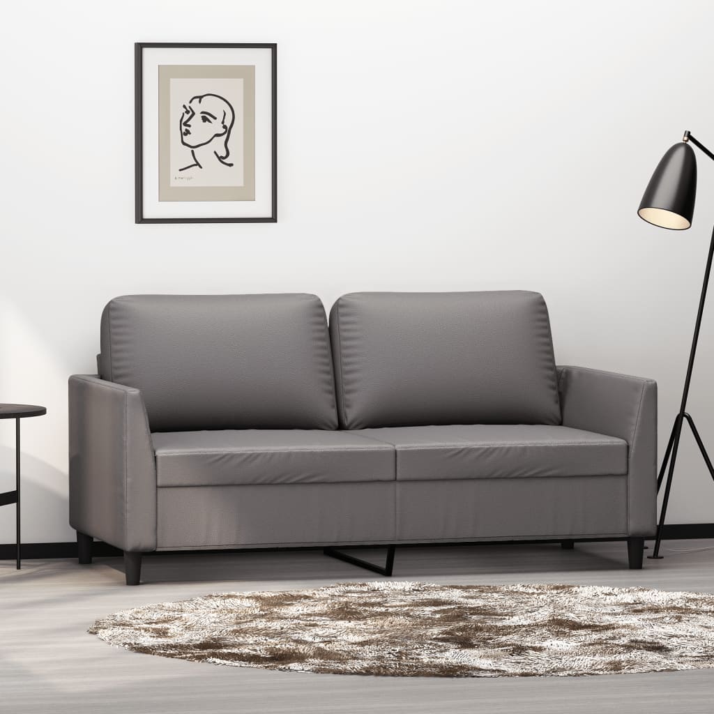 Fauteuil de Salon en Simili Cuir Cappuccino-Gris-140 cm-La-Fabrique-Industrielle