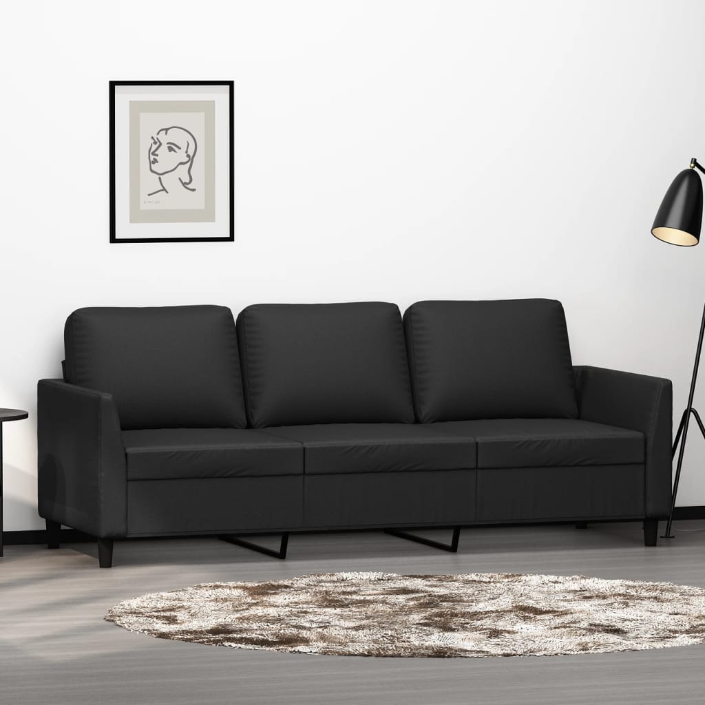 Fauteuil de Salon en Simili Cuir Cappuccino-Noir-180 cm-La-Fabrique-Industrielle