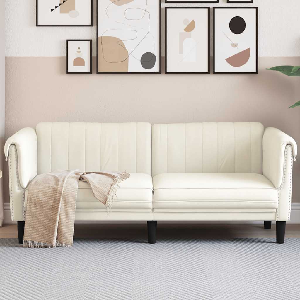 Fauteuil en Cuir Daim Style Industriel-Crème-2 places-La-Fabrique-Industrielle